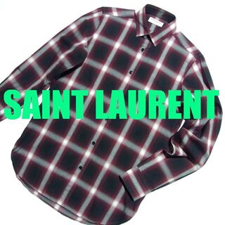 サンローラン(Saint Laurent)の14AW サンローラン パリ オンブレチェック シャツ 37 国内正規品(シャツ)