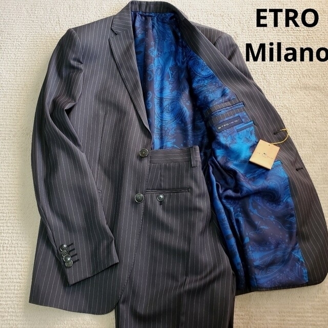 ETRO セットアップ  テーラードジャケット ペイズリー柄 ストライプ柄