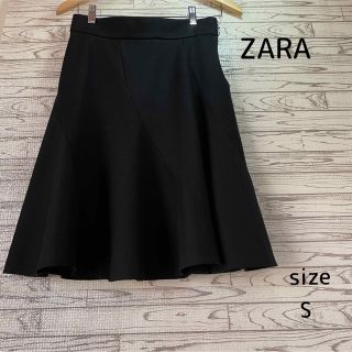 ザラ(ZARA)のZARA ザラ　フレアスカート　ブラック　大人かわいい(ひざ丈スカート)