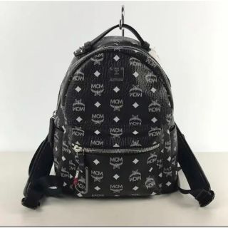 エムシーエム(MCM)の【正規店購入】バックパック エムシーエム MCMリュック ブラックホワイト(リュック/バックパック)