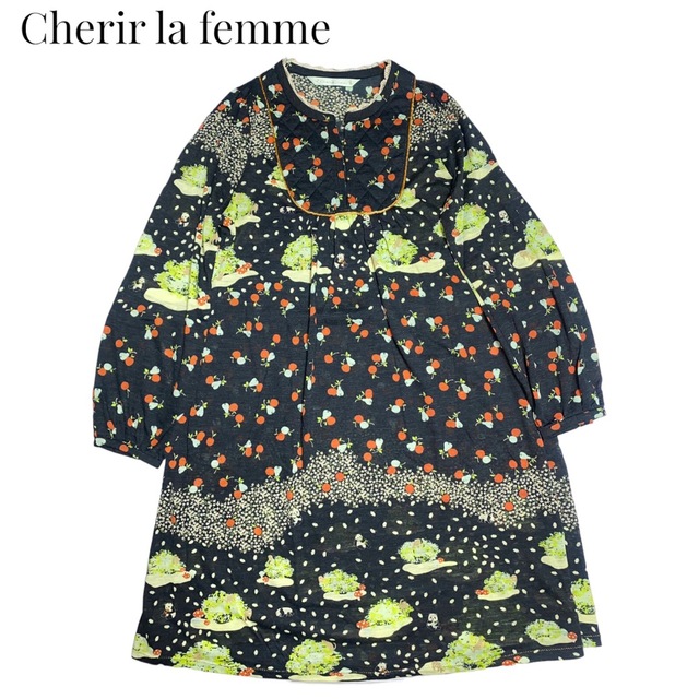 cherir la femme(シェリーラファム)の【Cherir la femme】ワンピース　シェリーラファム　フランシュリッペ レディースのワンピース(ひざ丈ワンピース)の商品写真