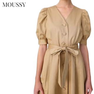 マウジー(moussy)の【MOUSSY】パフスリーブフレアワンピース　マウジー(ロングワンピース/マキシワンピース)