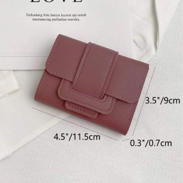 ミニ財布 ミニ ウォレット コンパクト 三つ折り財布 レディース ダスティピンク レディースのファッション小物(財布)の商品写真