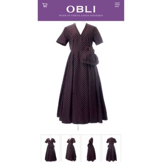 オブリ(OBLI)の【obliM】別注ドットグログランワンピース　新品(ロングワンピース/マキシワンピース)