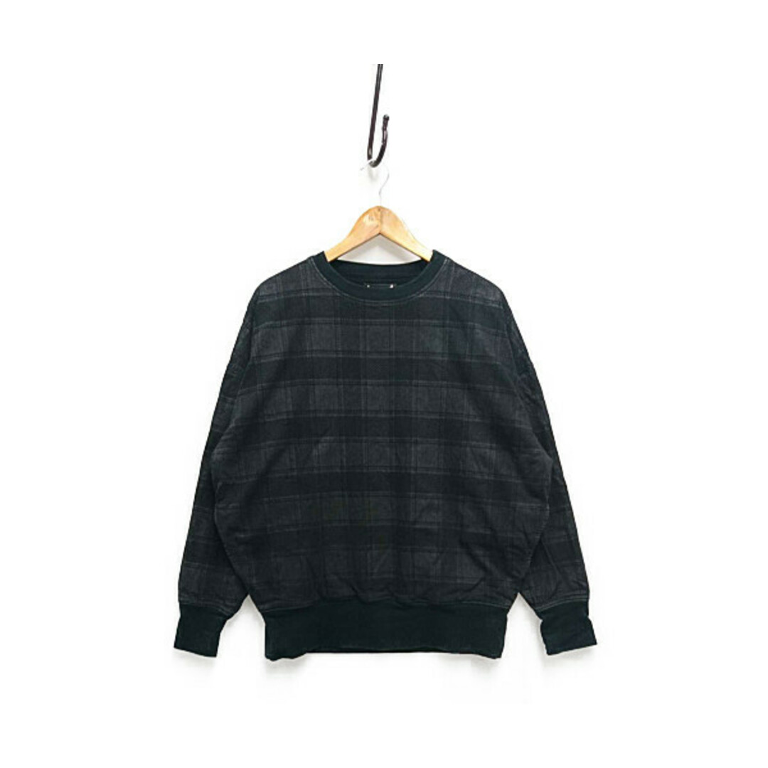 MINEDENIM マインデニム Denim Check Print Pullover デニム チェック スウェット ブラック サイズ1 正規品 / 26402 メンズのトップス(スウェット)の商品写真