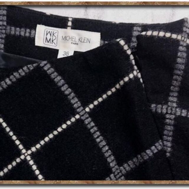 MICHEL KLEIN(ミッシェルクラン)のミッシェルクラン　フランネルスカート　黒 レディースのスカート(ひざ丈スカート)の商品写真