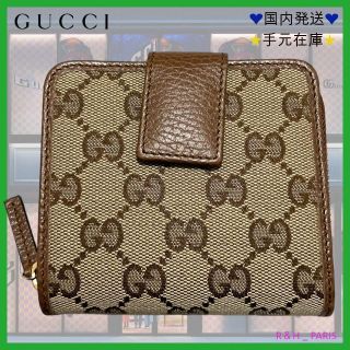 Gucci - 新品未使用☆GUCCI GGキャンバス ミニ ウォレット ブラウンの