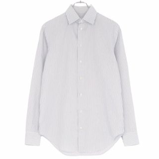 アルマーニエクスチェンジ(ARMANI EXCHANGE)の美品 アルマーニ コレッツォーニ ARMANI COLLEZIONI シャツ ロングスリーブ ストライプ柄 コットン トップス メンズ 38/15(M相当) ホワイト/ブルー(シャツ)