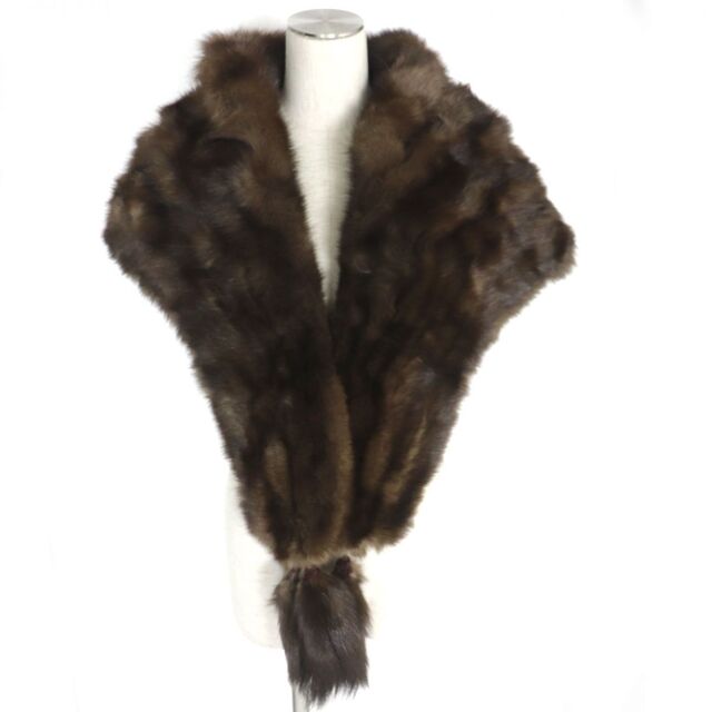 極美品▽SOBOL ソボル SABLE ロシアンセーブル 房付き 本毛皮大判
