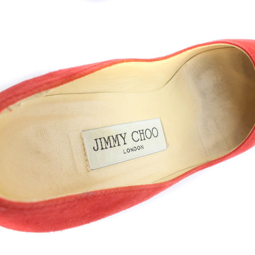 JIMMY CHOO(ジミーチュウ)のジミーチュウ スエード パンプス ピンヒール 35.5 22.5cm 赤 レディースの靴/シューズ(ハイヒール/パンプス)の商品写真