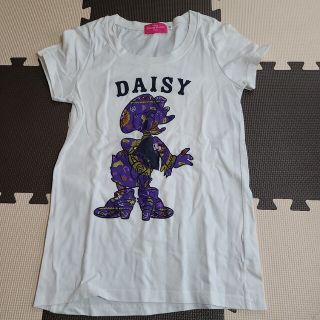 ディズニー(Disney)のデイジー　白T　紫　ペイズリー(Tシャツ(半袖/袖なし))