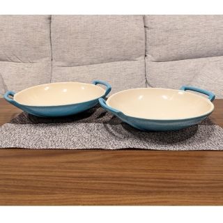 ルクルーゼ(LE CREUSET)の【最終値下げ】希少 ル・クルーゼ ウォク ２枚セット(食器)