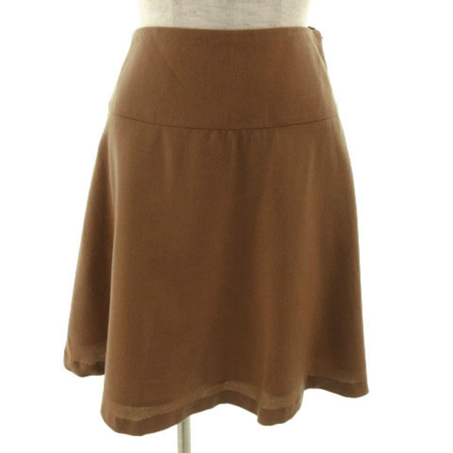 tiara(ティアラ)のティアラ Tiara スカート フレア ミディ丈 リボン ウール 茶 2 レディースのスカート(ひざ丈スカート)の商品写真