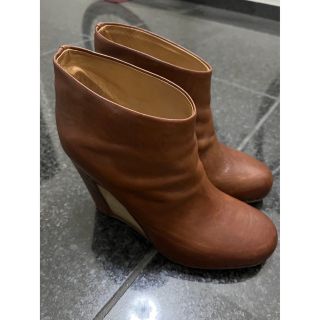 マルタンマルジェラ(Maison Martin Margiela)のレア マルジェラ ウェッジソール ブーティブラウン 36.5 美品(ブーティ)