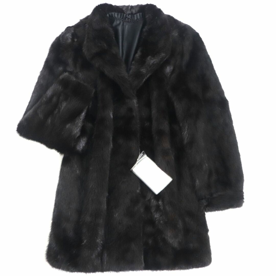 美品✨ MG SABLE FUR ミンク リアルファー 毛皮 コート ブラック