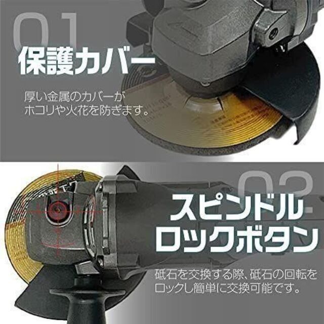 ディスクグラインダー コードレス 研磨機 加工 コンクリート 木材 切断 566