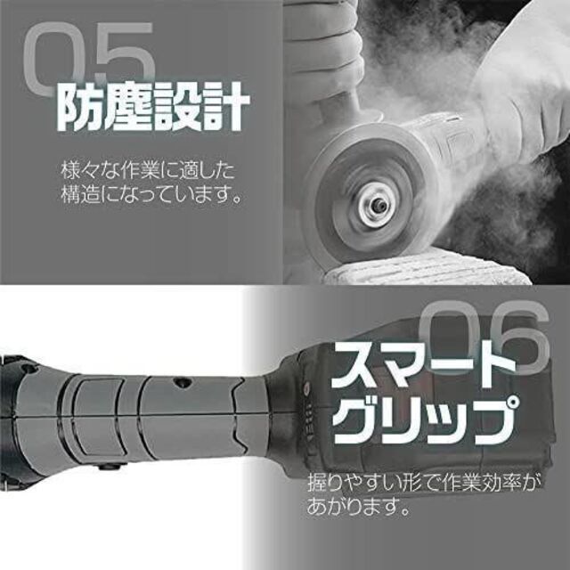 ディスクグラインダー コードレス 研磨機 加工 コンクリート 木材 切断 566