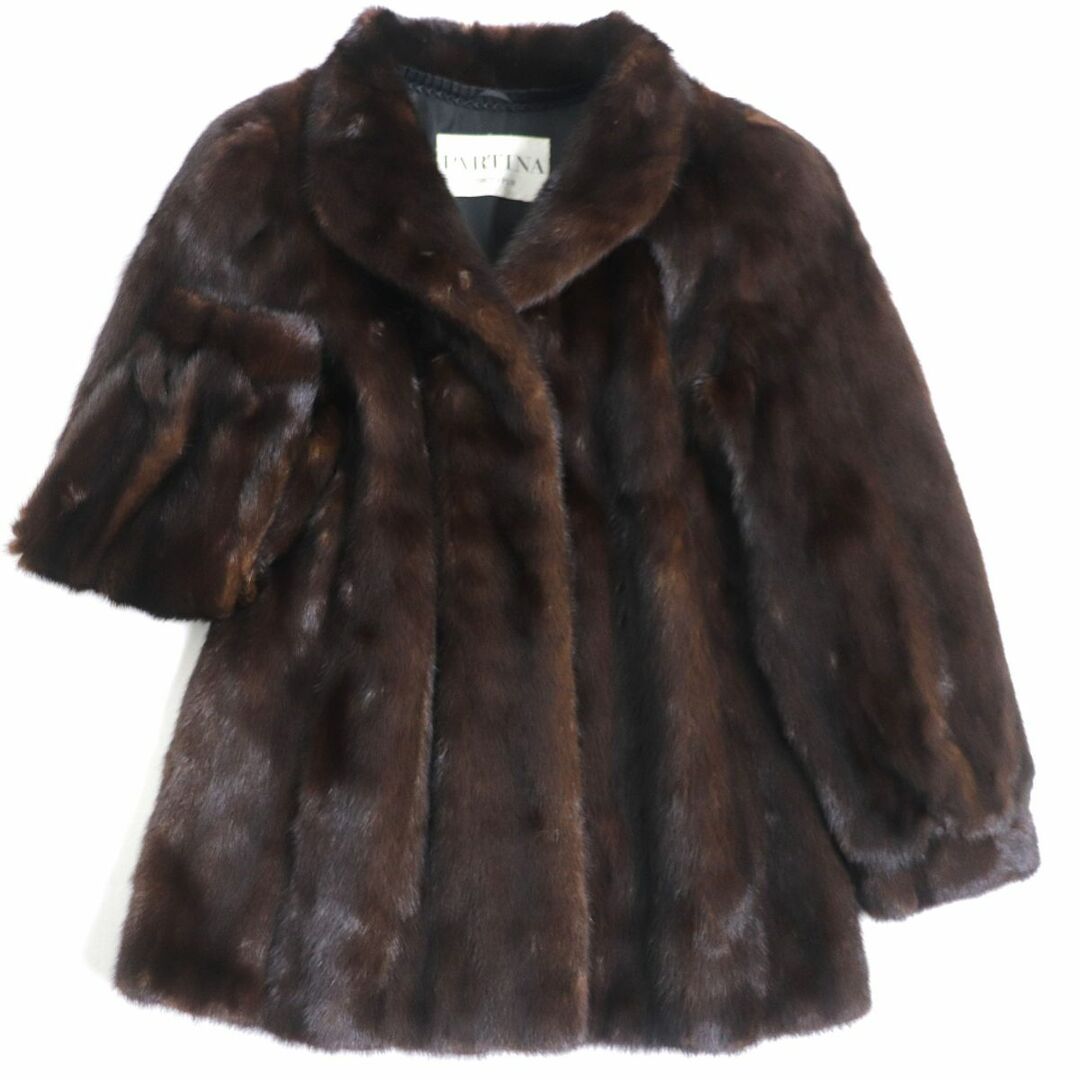 極美品▽PARTINA パルティーナ MITSUKOSHI 三越 MINK ミンク 裏地ロゴ