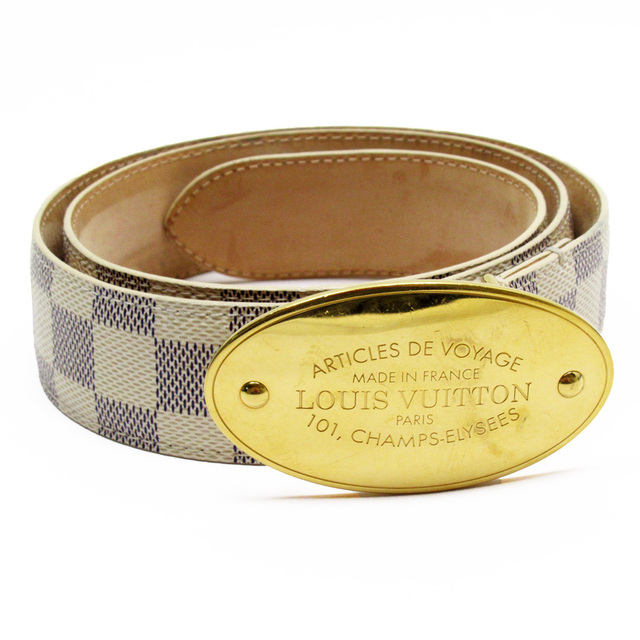 ルイ ヴィトン LOUIS VUITTON ベルト ダミエ アズール サンチュール・ヴォワイヤージュ ダミエアズールキャンバス アズール ゴールド ユニセックス M9837 送料無料 h29071a