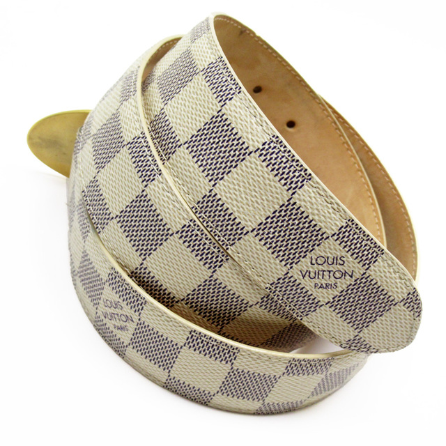 茄子紺 ルイ ヴィトン LOUIS VUITTON ベルト ダミエ アズール サン
