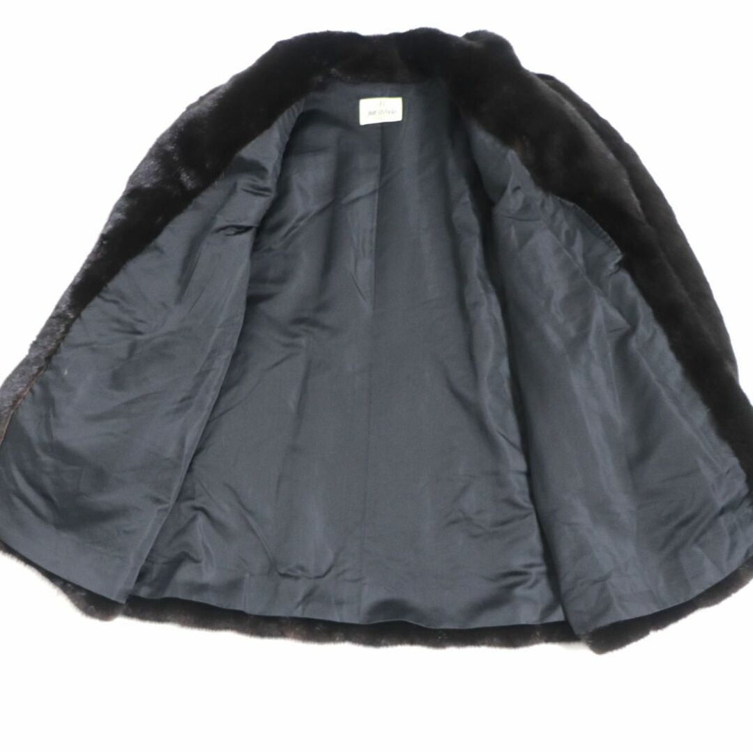 極美品▽MOONBAT ムーンバット MINK ミンク 本毛皮コート ダーク
