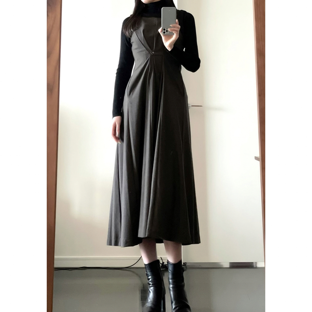 L'Or Contrast Flare Dress レディースのワンピース(ロングワンピース/マキシワンピース)の商品写真