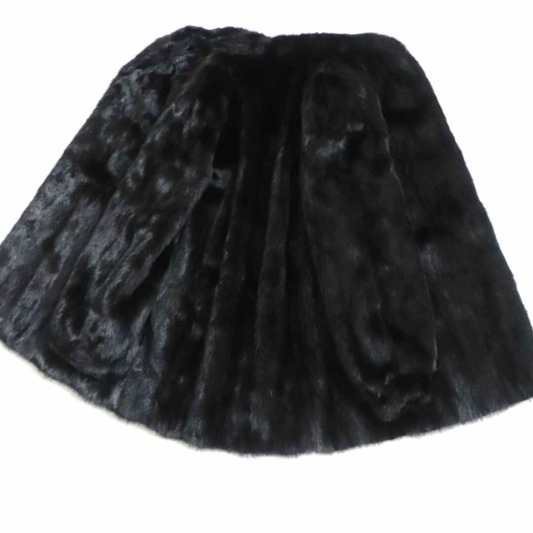 極美品▽MINK ミンク 本毛皮コート ダークブラウン(ブラックに近い) 毛