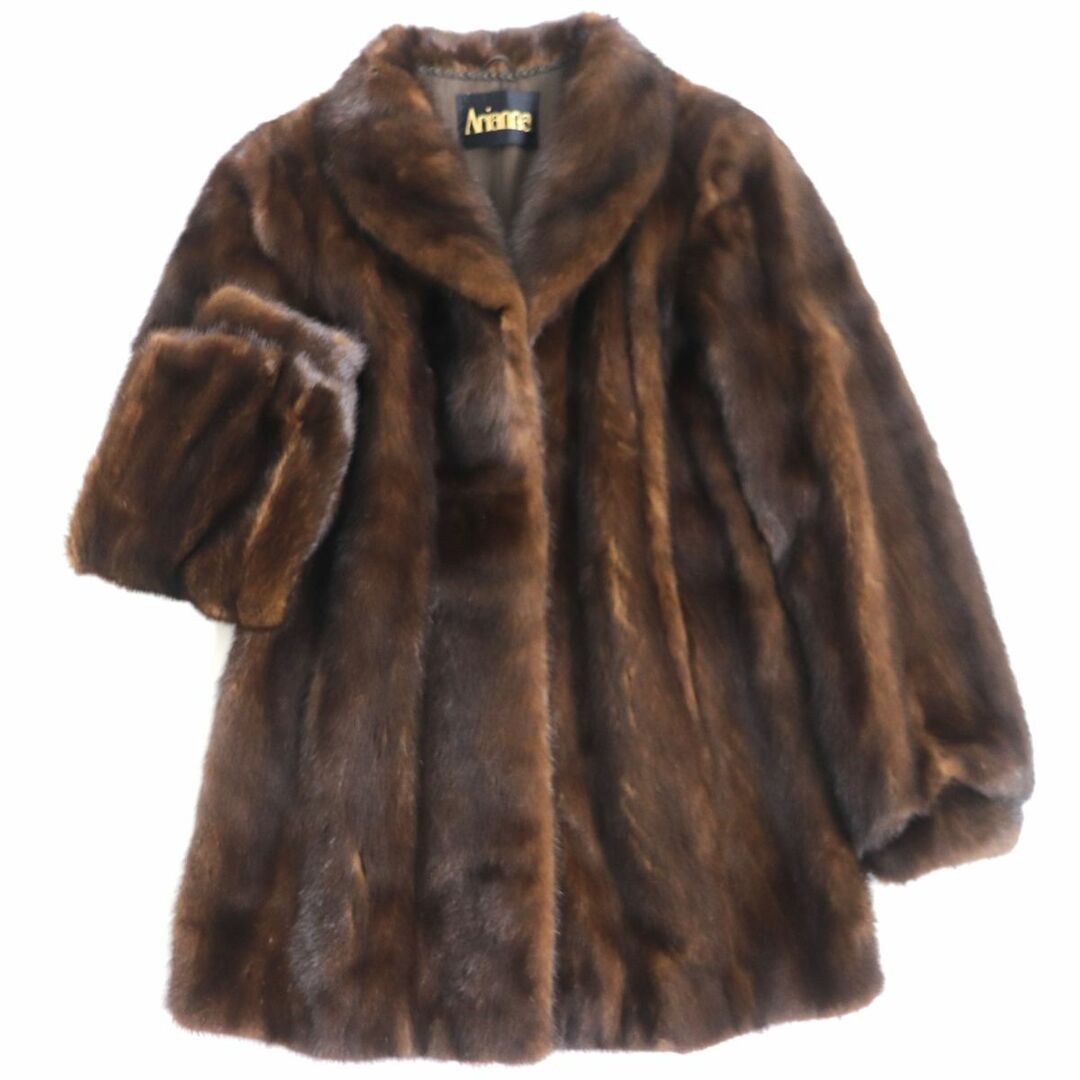 極美品▽ARIANNA アリアンナ MINK ミンク 本毛皮コート ダークブラウン