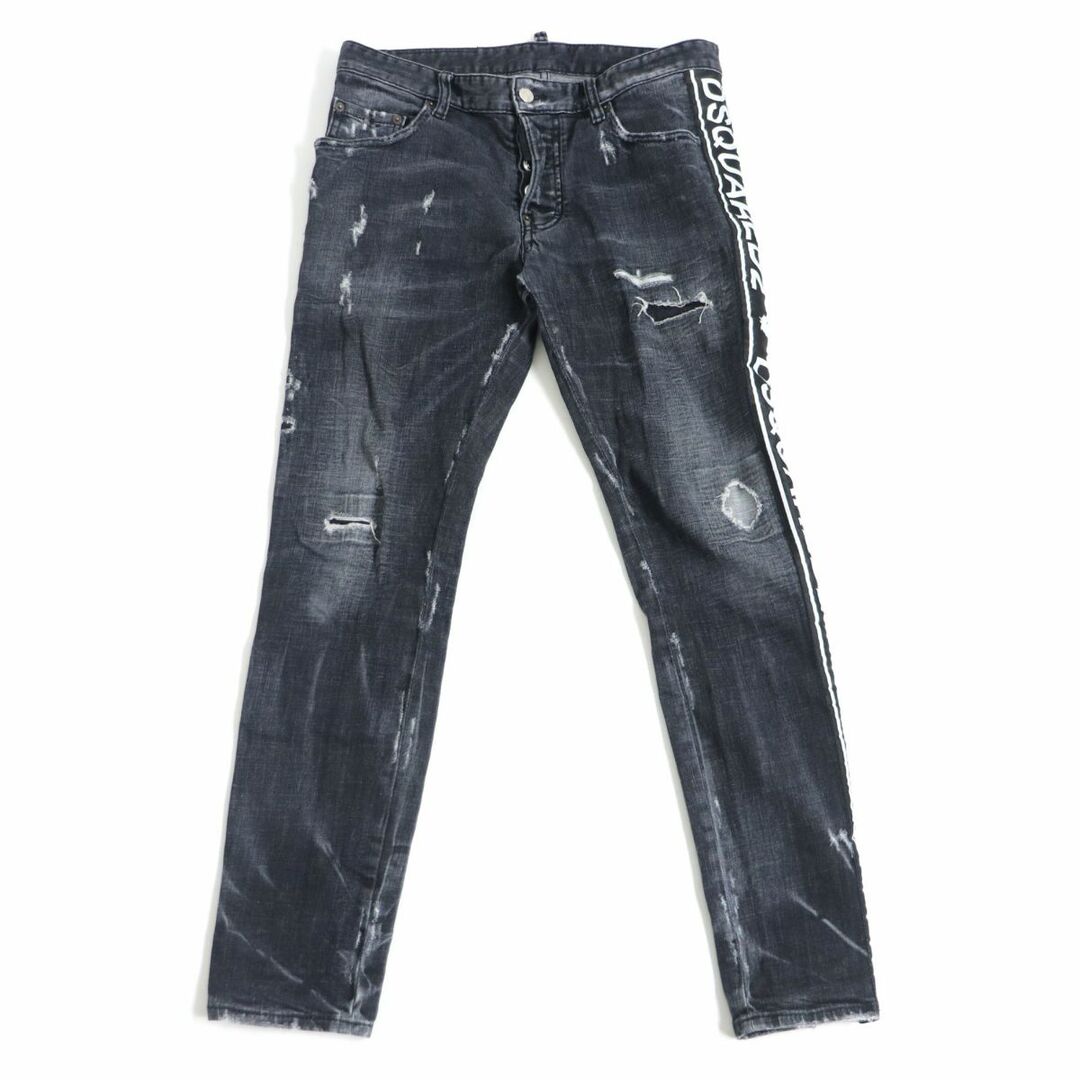 美品□18AW DSQUARED2/ディースクエアード S74LB0432 Skater Jean クラッシュデニム/スキニーパンツ インディゴ 46 イタリア製 正規品