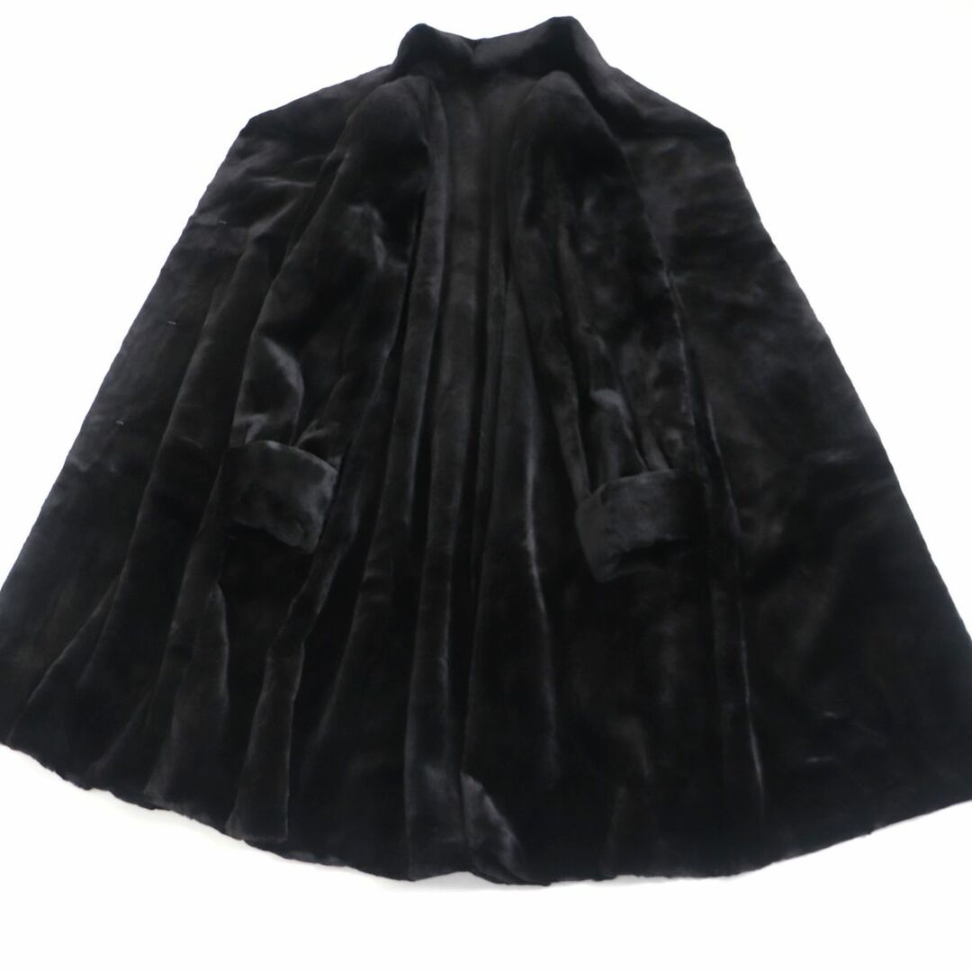 極美品▼OS FUR MINK シェアードミンク 本毛皮ロングコート ブラック F 毛質柔らか◎ 極美品▼OS FUR MINK シェアードミンク 本毛皮ロングコート ブラック F 毛質柔らか◎