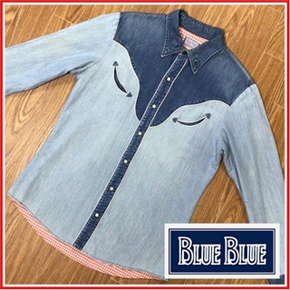 ブルーブルー(BLUE BLUE)のBLUE BLUE ウエスタンシャツ デニムシャツ バイカラー チェック シャツ(シャツ)