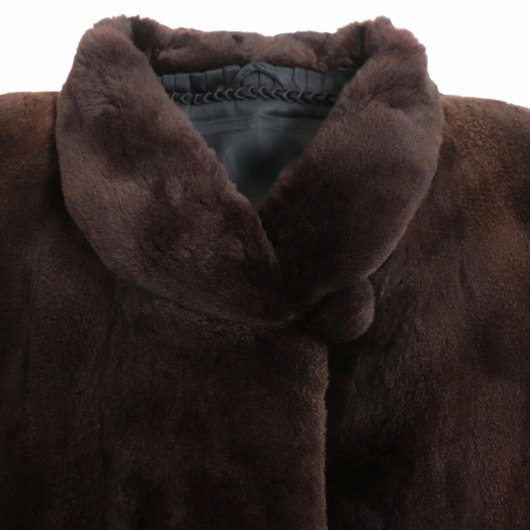 美品★SAGA MINK サガミンク シェアードミンク 本毛皮コート ダークブラウン F 毛質柔らか◎