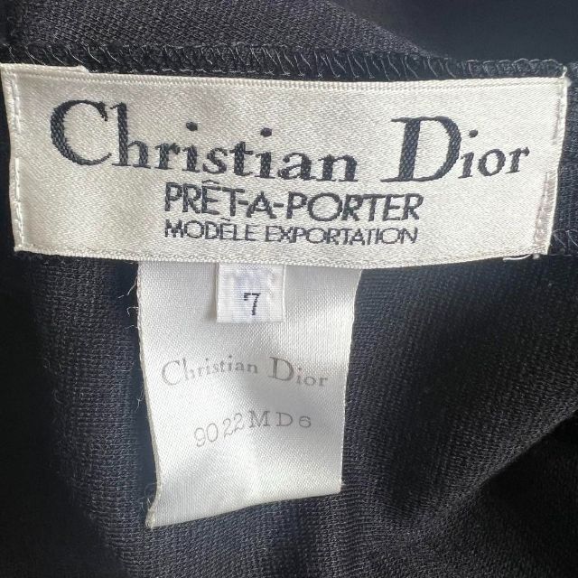 【美品】Christian Dior バイカラーワンピース ブラック 7 S
