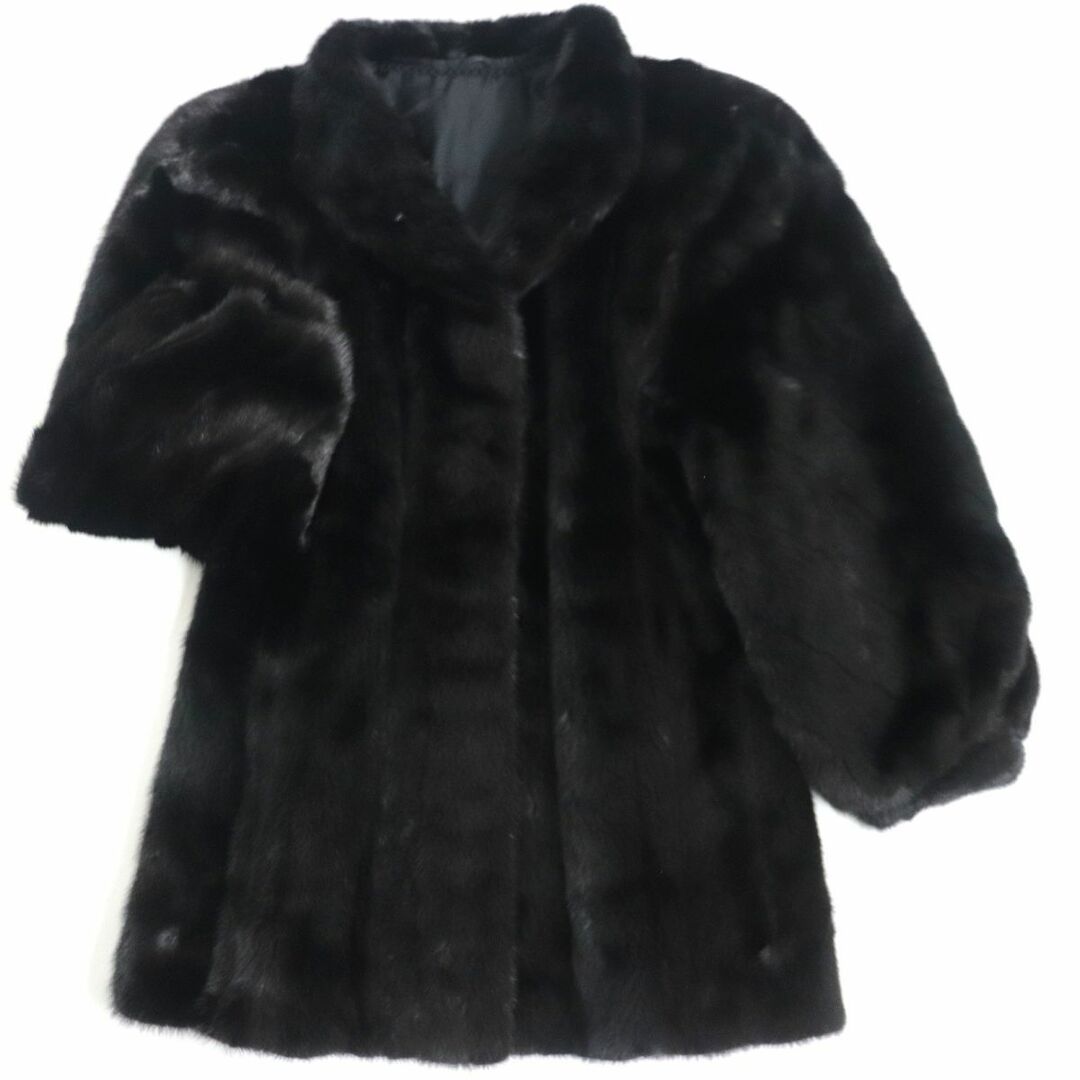 極美品▽SAGA MINK サガミンク 本毛皮コート ダークブラウン(ブラック