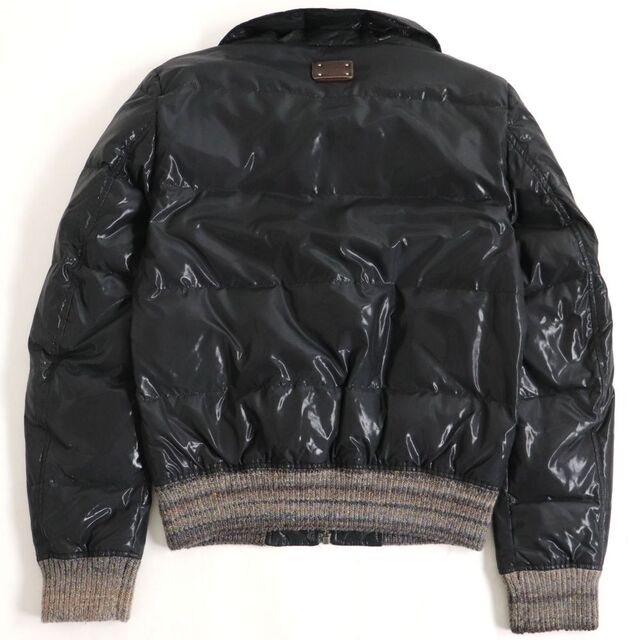美品▽黒タグ ドルチェ&ガッバーナ スタンドカラー レザーパッチ付き