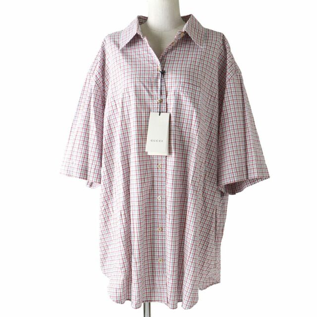 未使用品◇正規品 GUCCI グッチ 18-19SS 570637 チェック柄 ロゴボタン