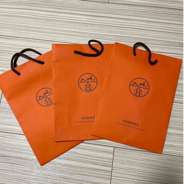 HERMES エルメス 頑丈 紙袋 ショッパー 3枚セット HERMES エルメス 頑丈 紙袋 ショッパー 3枚セット