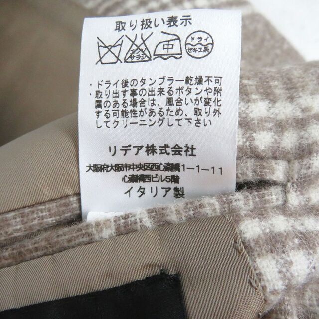 ダークブラウン 茶色 美品□Sartorio サルトリオ チェック柄 ウール