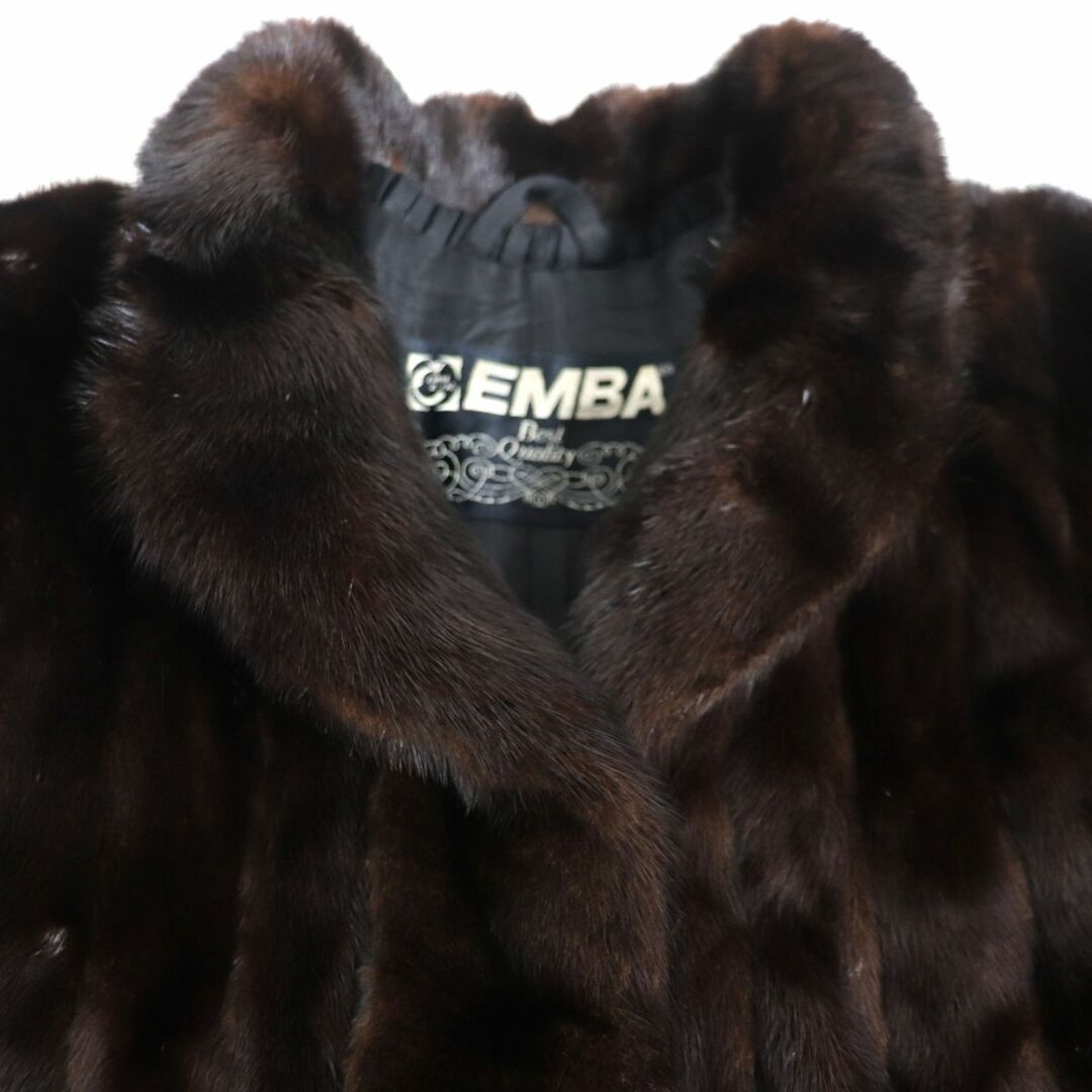 良品▽EMBA エンバ BLACKGLAMA ブラックグラマ MINK ミンク 本毛皮超