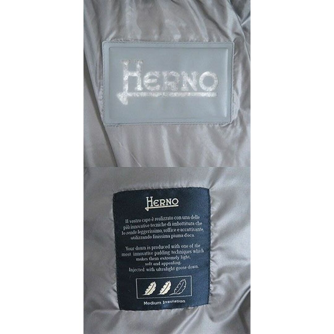 HERNO(ヘルノ)の美品□2020年製 HERNO/ヘルノ PI0648U 切り替えデザイン スナップボタン フーデッド ダウンジャケット グレー 46 正規品 ハンガー付き メンズのジャケット/アウター(ダウンジャケット)の商品写真