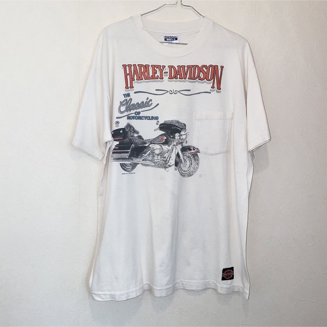 ハーレーダビッドソン ホワイト XL 80S USA製ヴィンテージTシャツ 1