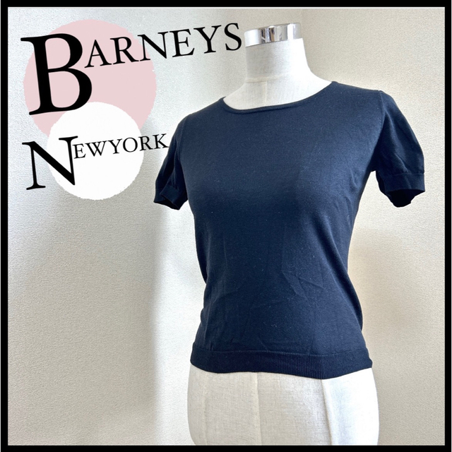 BARNEYS NEW YORK(バーニーズニューヨーク)のBARNEYS NEWYORK バーニーズニューヨーク ニット F 半袖ニット レディースのトップス(Tシャツ(半袖/袖なし))の商品写真