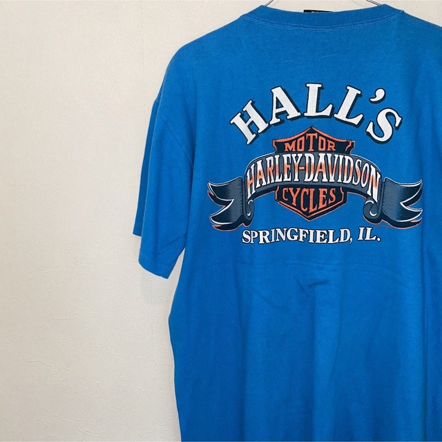 ハーレーダビッドソン ブルー系 XL 90s USA製ヴィンテージTシャツ
