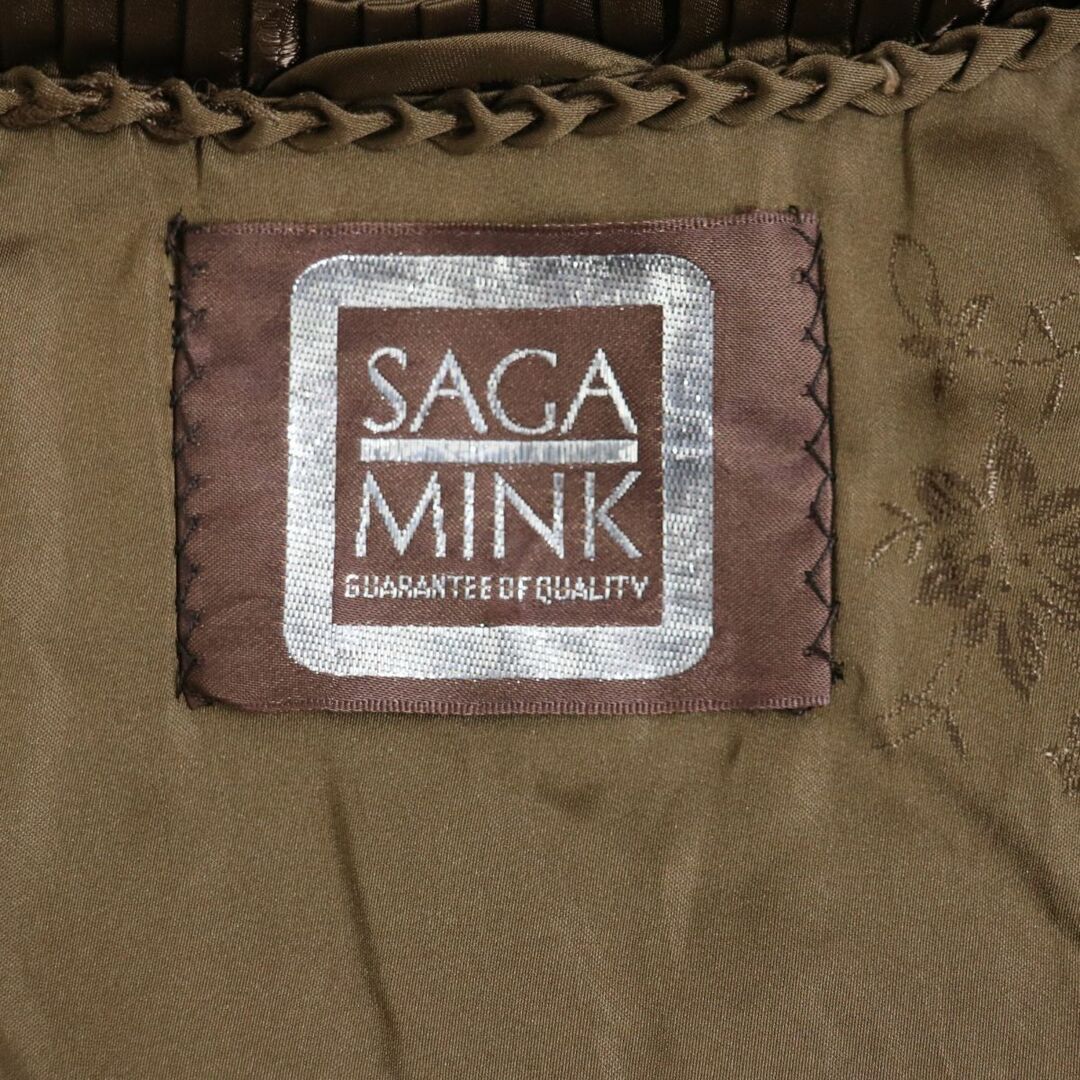 毛並み極美品▽SAGA MINK サガミンク 裏地花柄刺繍入り 本毛皮コート