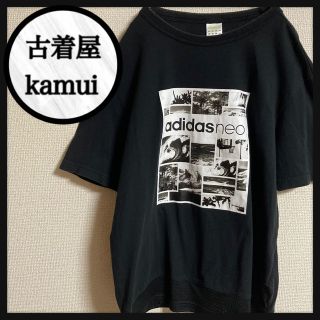 アディダス(adidas)の【ビックロゴ】adidasneo シャツ 半袖 スポーツ プリント ブラック L(Tシャツ/カットソー(半袖/袖なし))