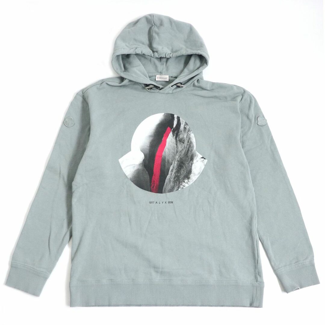 美品□2019年製 MONCLER GENIUS 6×1017 ALYX 9SM モンクレール/アリクス プリントフ―ディー/パーカー グレー系 XL イタリア製 正規品