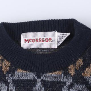 90年代 マックレガー McGREGOR 総柄 アクリルニットセーター メンズXXL ヴィンテージ /eaa369944