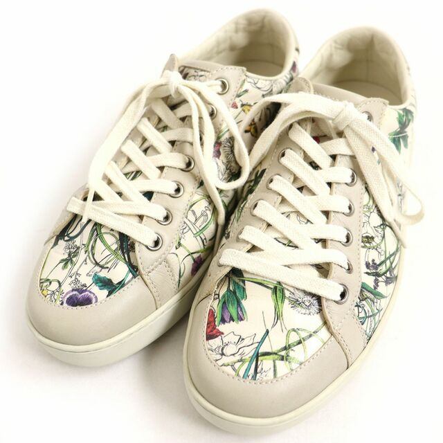 Gucci 美品□GUCCI/グッチ フローラ/花柄 レザー ローカット