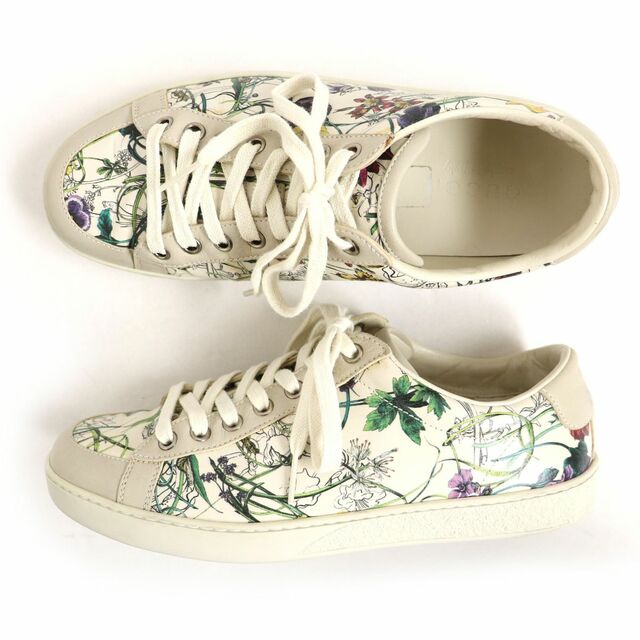 Gucci 美品□GUCCI/グッチ フローラ/花柄 レザー ローカット