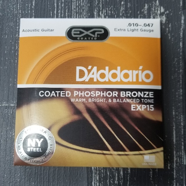 SALENEW大人気! 新品 D'Addario ダダリオ アコースティックギター弦 EXP15